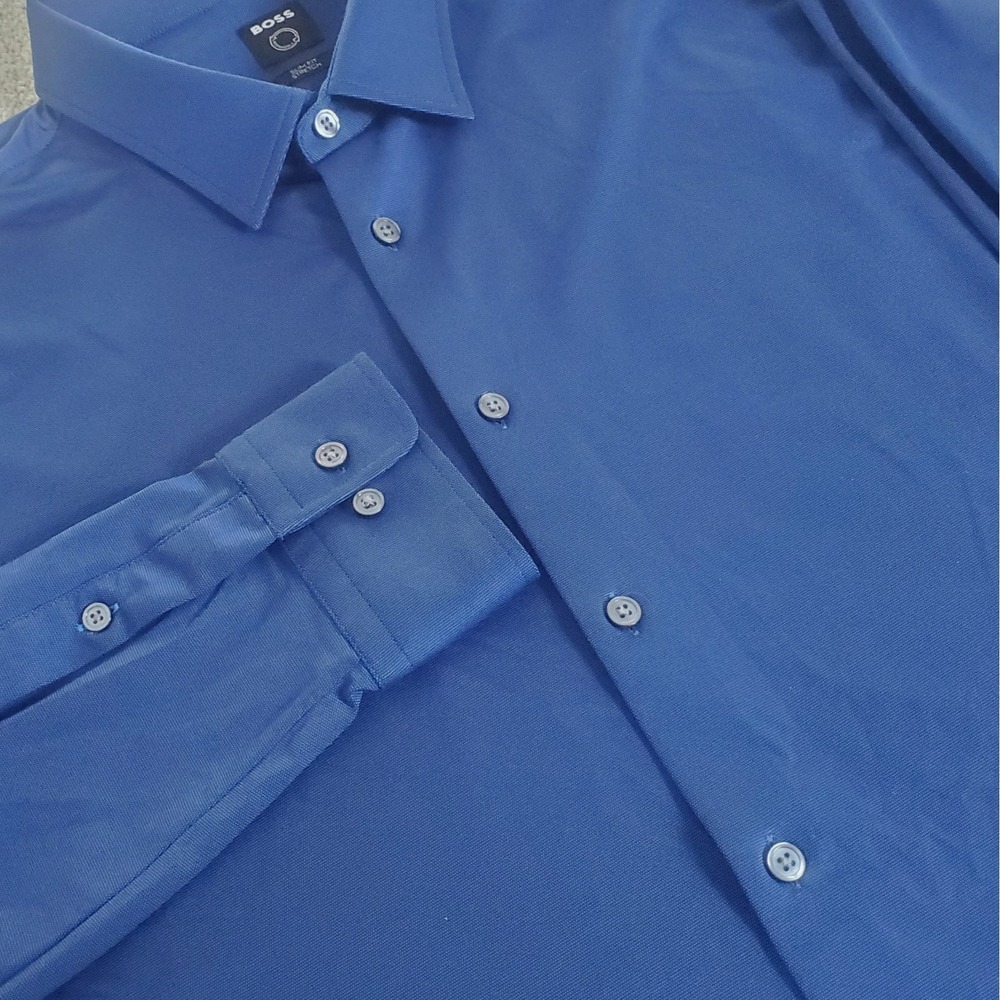 Hugo Boss Men's Button Up Blue Shirt Size XXL Long Sleeve